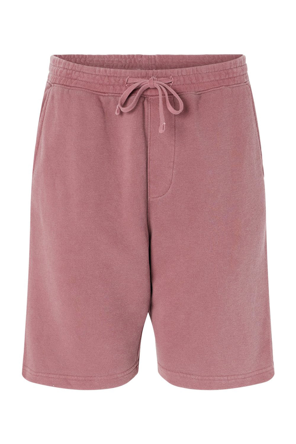 Independent Trading Co. PRM50STPD Mens Pigment Dyed Fleece Shorts w/ Pockets Maroon Flat Front
