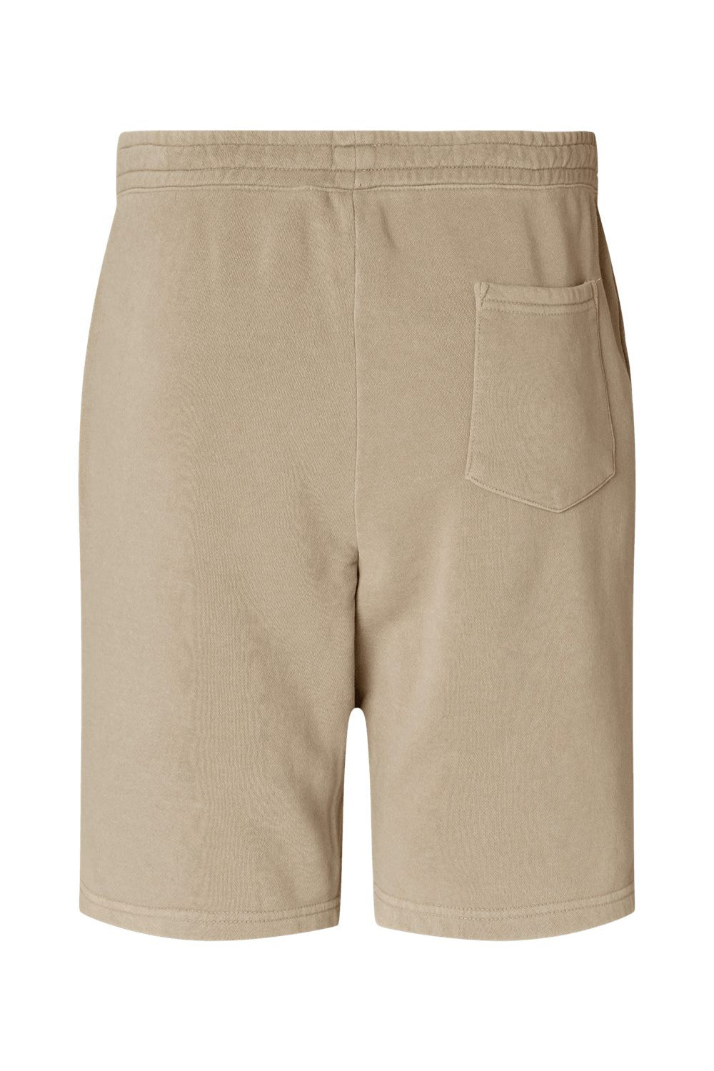Independent Trading Co. PRM50STPD Mens Pigment Dyed Fleece Shorts w/ Pockets Sandstone Brown Flat Back