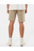 Independent Trading Co. PRM50STPD Mens Pigment Dyed Fleece Shorts w/ Pockets Sandstone Brown Model Back