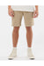 Independent Trading Co. PRM50STPD Mens Pigment Dyed Fleece Shorts w/ Pockets Sandstone Brown Model Front