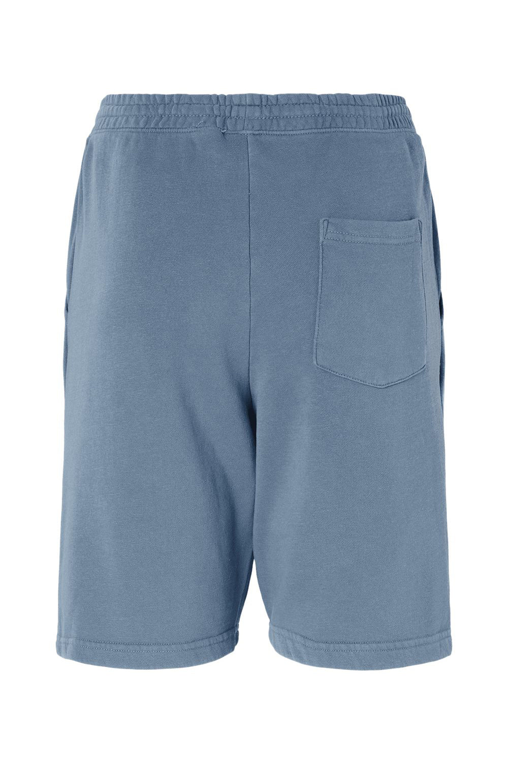 Independent Trading Co. PRM50STPD Mens Pigment Dyed Fleece Shorts w/ Pockets Slate Blue Flat Back
