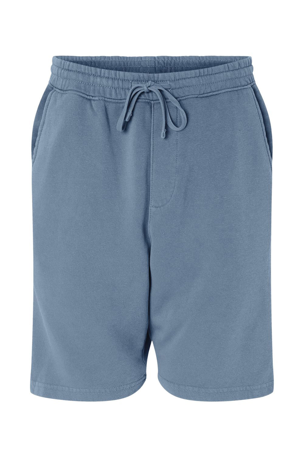 Independent Trading Co. PRM50STPD Mens Pigment Dyed Fleece Shorts w/ Pockets Slate Blue Flat Front