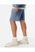 Independent Trading Co. PRM50STPD Mens Pigment Dyed Fleece Shorts w/ Pockets Slate Blue Model Side