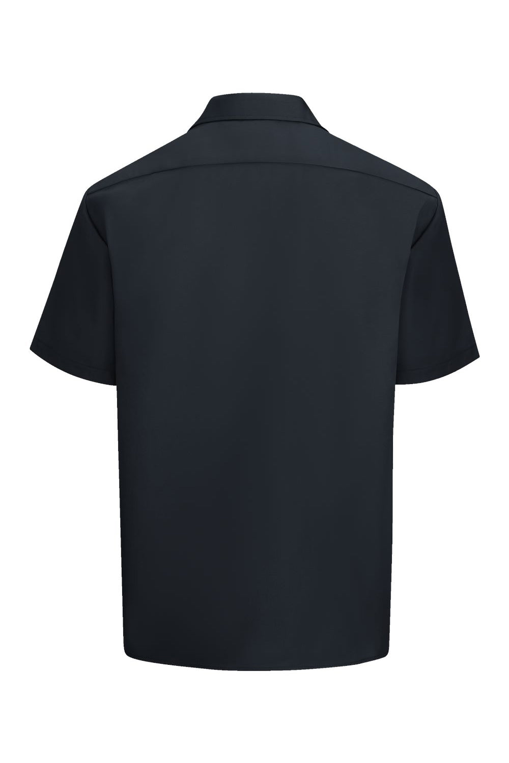 Dickies 2574 Mens Moisture Wicking Short Sleeve Button Down Work Shirt w/ Double Pockets Black Flat Back