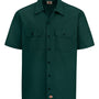 Dickies Mens Moisture Wicking Short Sleeve Button Down Work Shirt w/ Double Pockets - Hunter Green - NEW