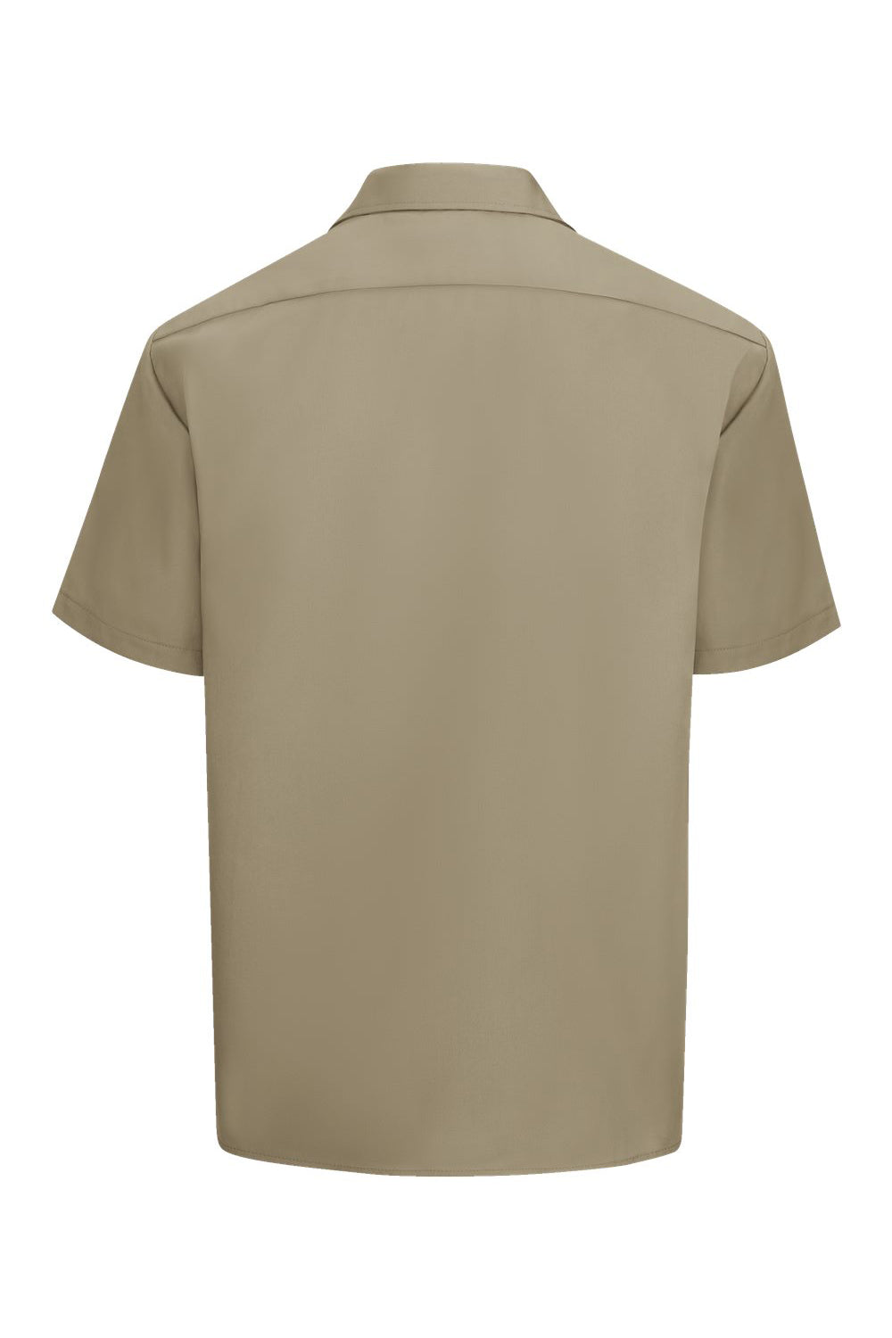 Dickies 2574 Mens Moisture Wicking Short Sleeve Button Down Work Shirt w/ Double Pockets Khaki Flat Back