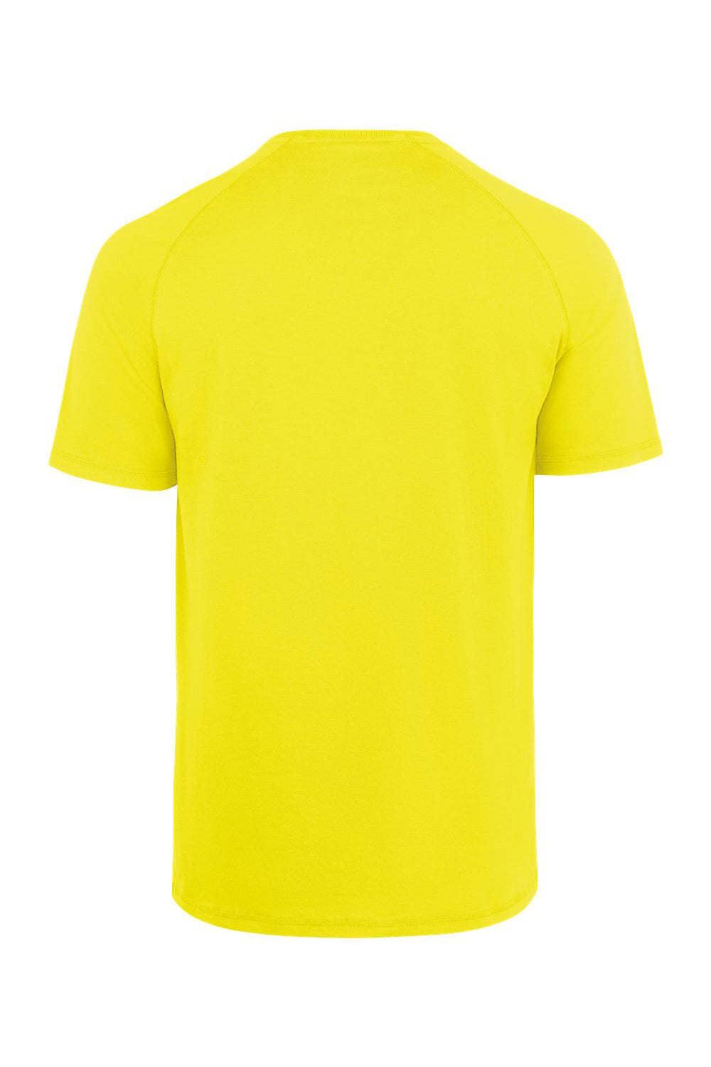 Dickies S600 Mens Performance Moisture Wicking Short Sleeve Crewneck T-Shirt w/ Pocket Bright Yellow Flat Back