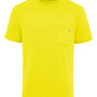 Dickies Mens Performance Moisture Wicking Short Sleeve Crewneck T-Shirt w/ Pocket - Bright Yellow - NEW