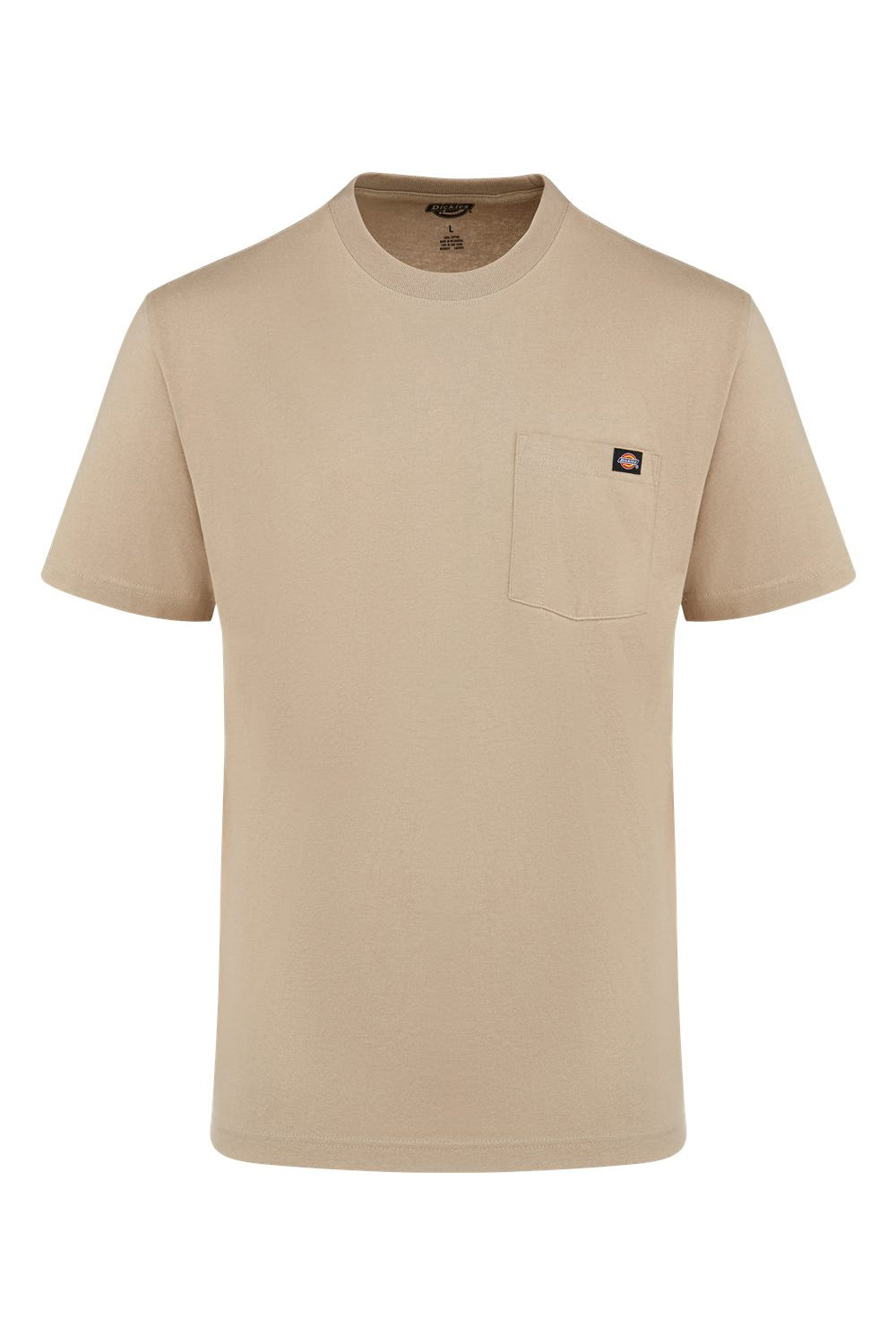 Dickies WS50-D Mens Traditional Short Sleeve Crewneck T-Shirt w/ Pocket Desert Sand Flat Front