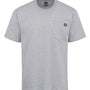 Dickies Mens Traditional Short Sleeve Crewneck T-Shirt w/ Pocket - Heather Grey - NEW