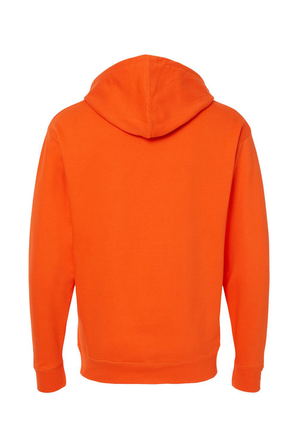 Independent Trading Company SS4500 Mens Hooded Sweatshirt Hoodie w/ Pouch Pocket Orange Flat Back