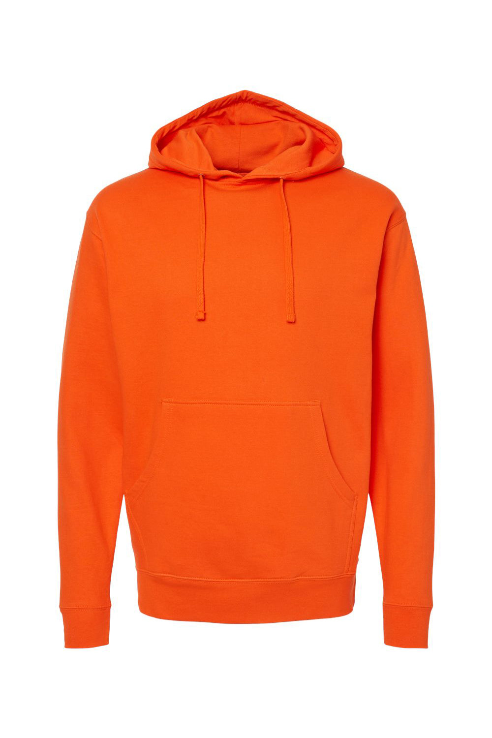 Independent Trading Company SS4500 Mens Hooded Sweatshirt Hoodie w/ Pouch Pocket Orange Flat Front