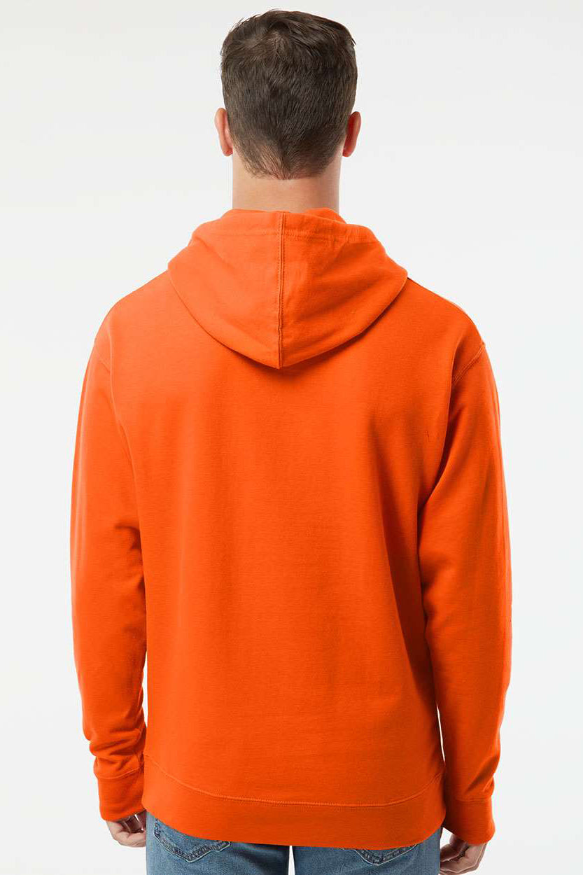Independent Trading Company SS4500 Mens Hooded Sweatshirt Hoodie w/ Pouch Pocket Orange Model Back