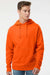 Independent Trading Company SS4500 Mens Hooded Sweatshirt Hoodie w/ Pouch Pocket Orange Model Front