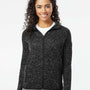 Burnside Womens Sweater Knit Full Zip Jacket - Heather Black - NEW