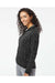 Burnside 5901 Womens Sweater Knit Full Zip Jacket Heather Black Model Side