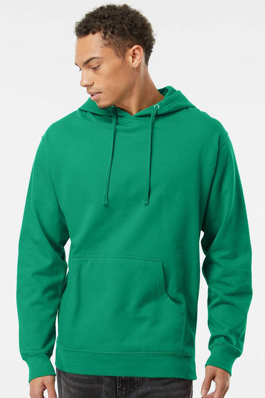 Independent Trading Company SS4500 Mens Hooded Sweatshirt Hoodie w/ Pouch Pocket Kelly Green Model Front