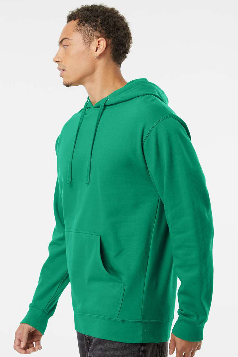 Independent Trading Company SS4500 Mens Hooded Sweatshirt Hoodie w/ Pouch Pocket Kelly Green Model Side
