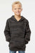 Independent Trading Company SS4001Y Youth Hooded Sweatshirt Hoodie w/ Pouch Pocket Black Camo Model Front