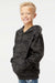 Independent Trading Company SS4001Y Youth Hooded Sweatshirt Hoodie w/ Pouch Pocket Black Camo Model Side