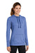 Sport-Tek LST296 Womens Moisture Wicking Fleece Hooded Sweatshirt Hoodie w/ Pouch Pocket Heather True Royal Blue Model 3q