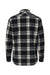 Burnside B8212 Mens Flannel Long Sleeve Button Down Shirt w/ Pocket Black/Ecru Flat Back