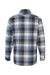 Burnside B8212 Mens Flannel Long Sleeve Button Down Shirt w/ Pocket Blue/Ecru Flat Back