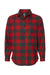 Burnside B8212 Mens Flannel Long Sleeve Button Down Shirt w/ Pocket Red/Heather Black Flat Front