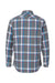 Burnside B8212 Mens Flannel Long Sleeve Button Down Shirt w/ Pocket Steel/White Flat Back