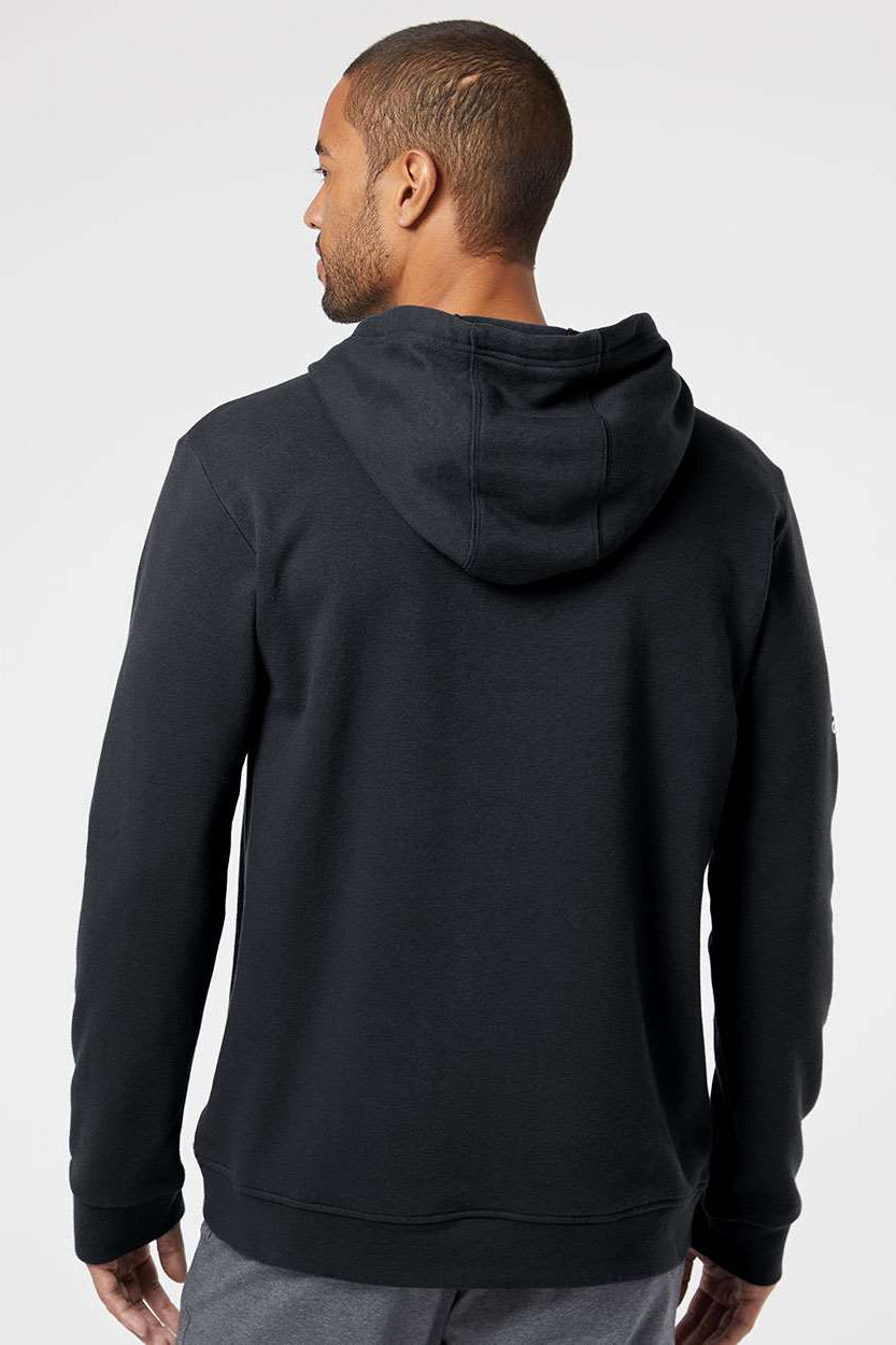 Adidas A432 Mens Fleece Hooded Sweatshirt Hoodie Black Model Back