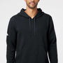 Adidas Mens Fleece Hooded Sweatshirt Hoodie w/ Pouch Pocket - Black - Closeout