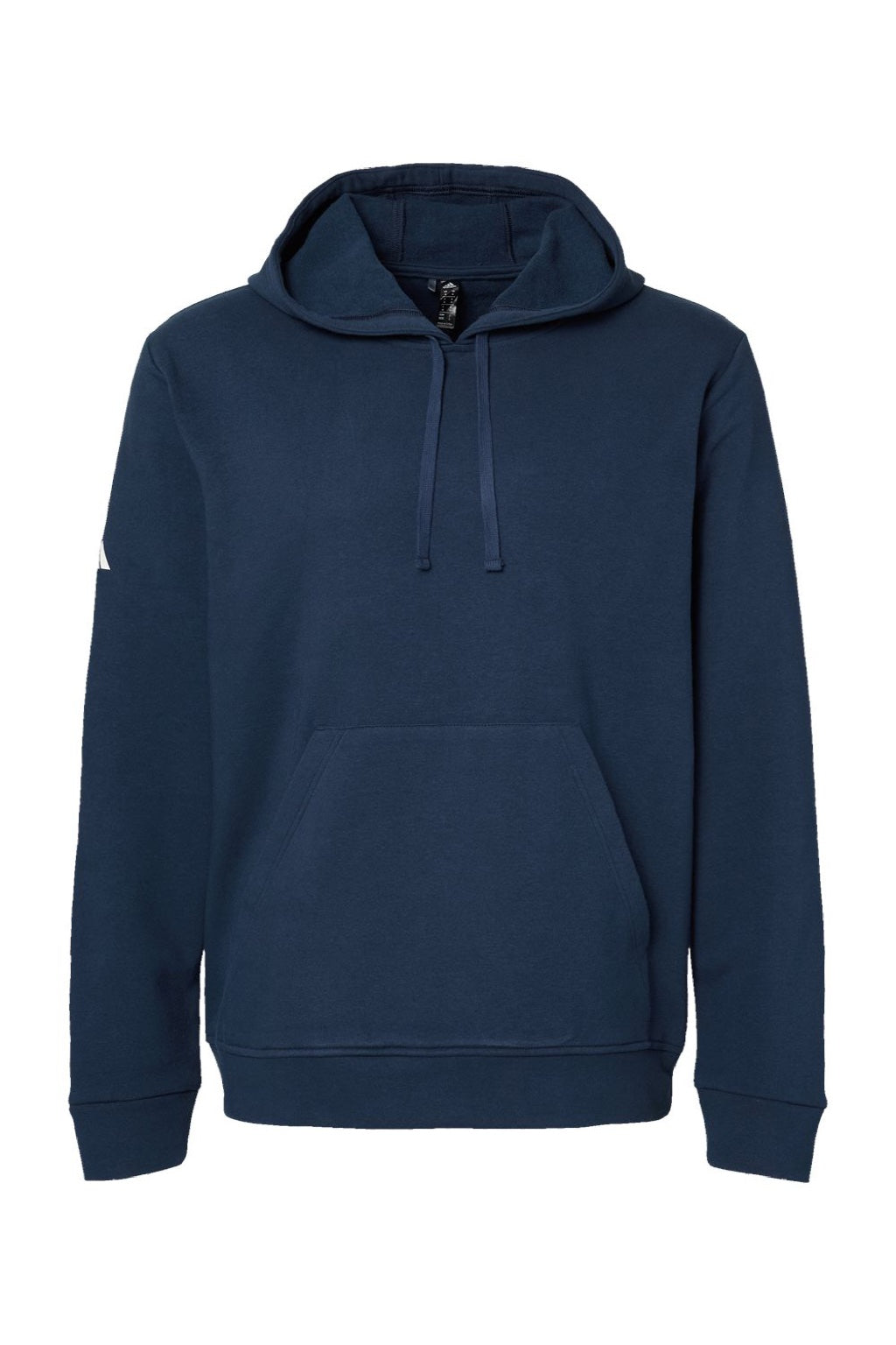 Adidas A432 Mens Fleece Hooded Sweatshirt Hoodie w/ Pouch Pocket Collegiate Navy Blue Flat Front