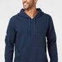 Adidas Mens Fleece Hooded Sweatshirt Hoodie w/ Pouch Pocket - Collegiate Navy Blue - Closeout