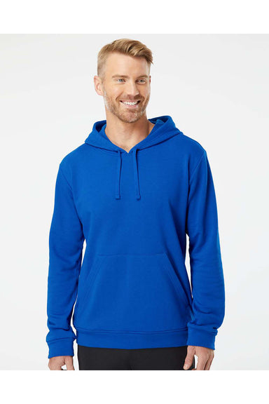 Adidas A432 Mens Fleece Hooded Sweatshirt Hoodie Collegiate Royal Blue Model Front