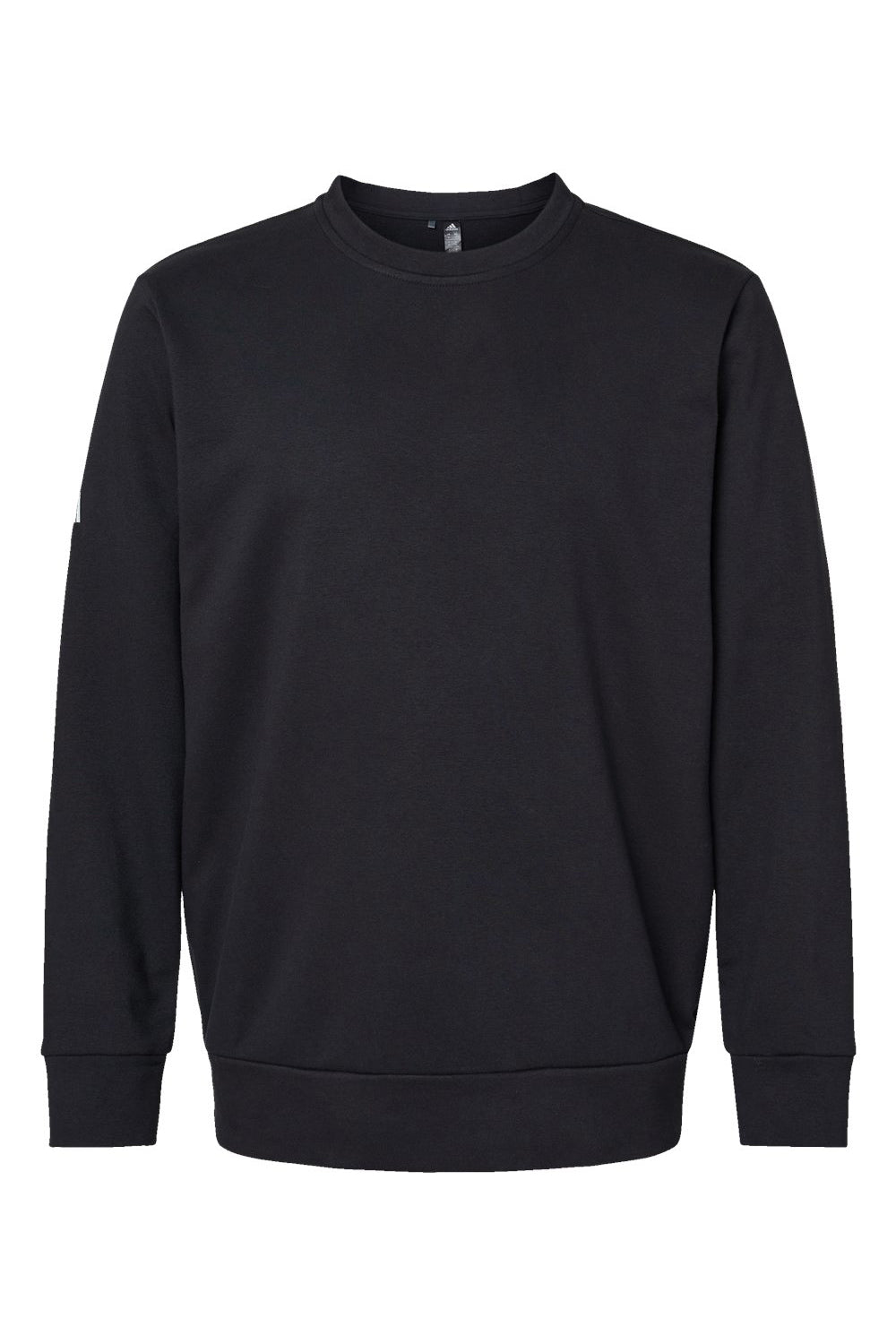 Adidas A434 Mens Fleece Crewneck Sweatshirt Black Flat Front