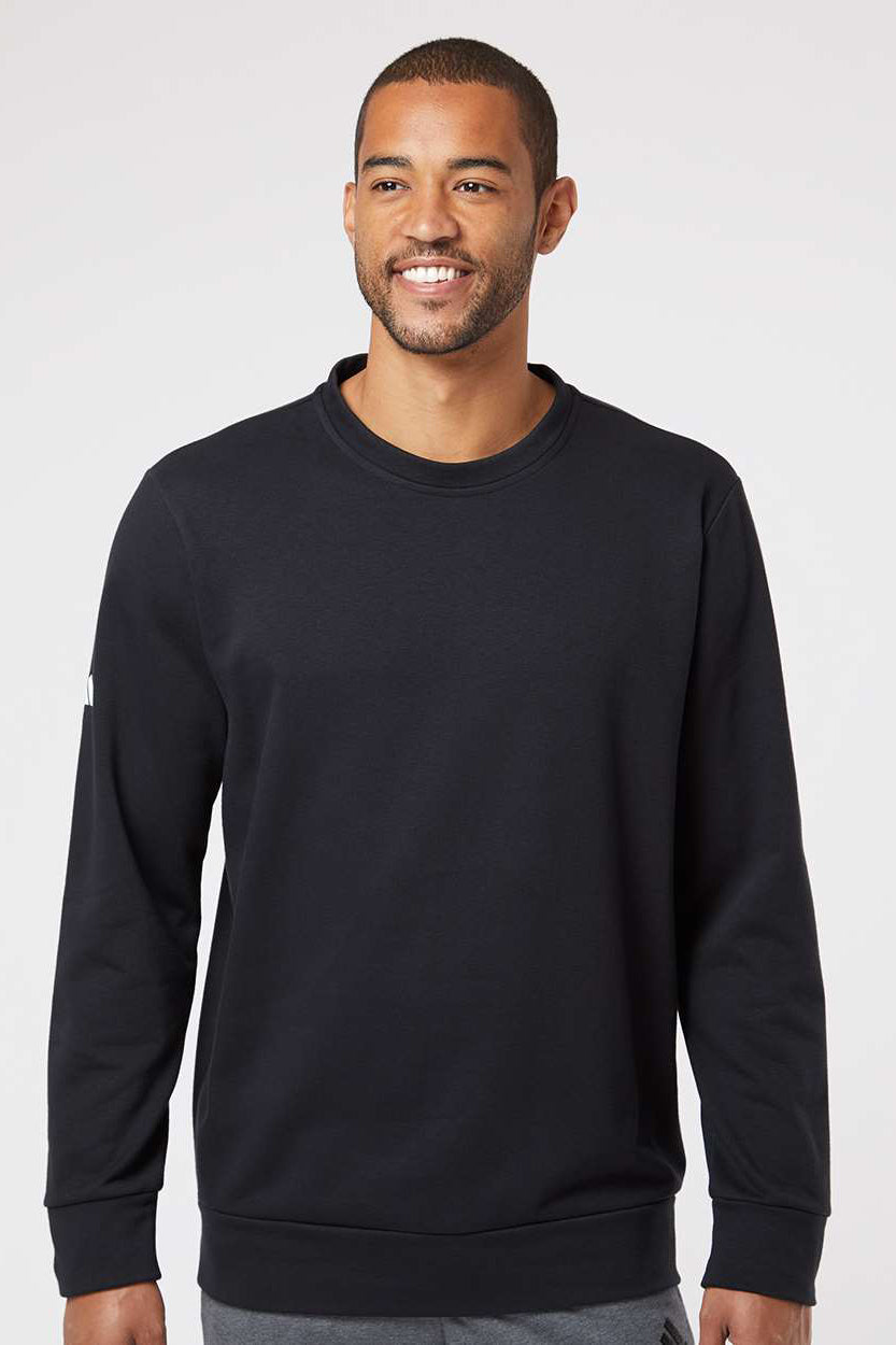 Adidas A434 Mens Black Fleece Crewneck Sweatshirt