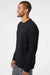 Adidas A434 Mens Fleece Crewneck Sweatshirt Black Model Side