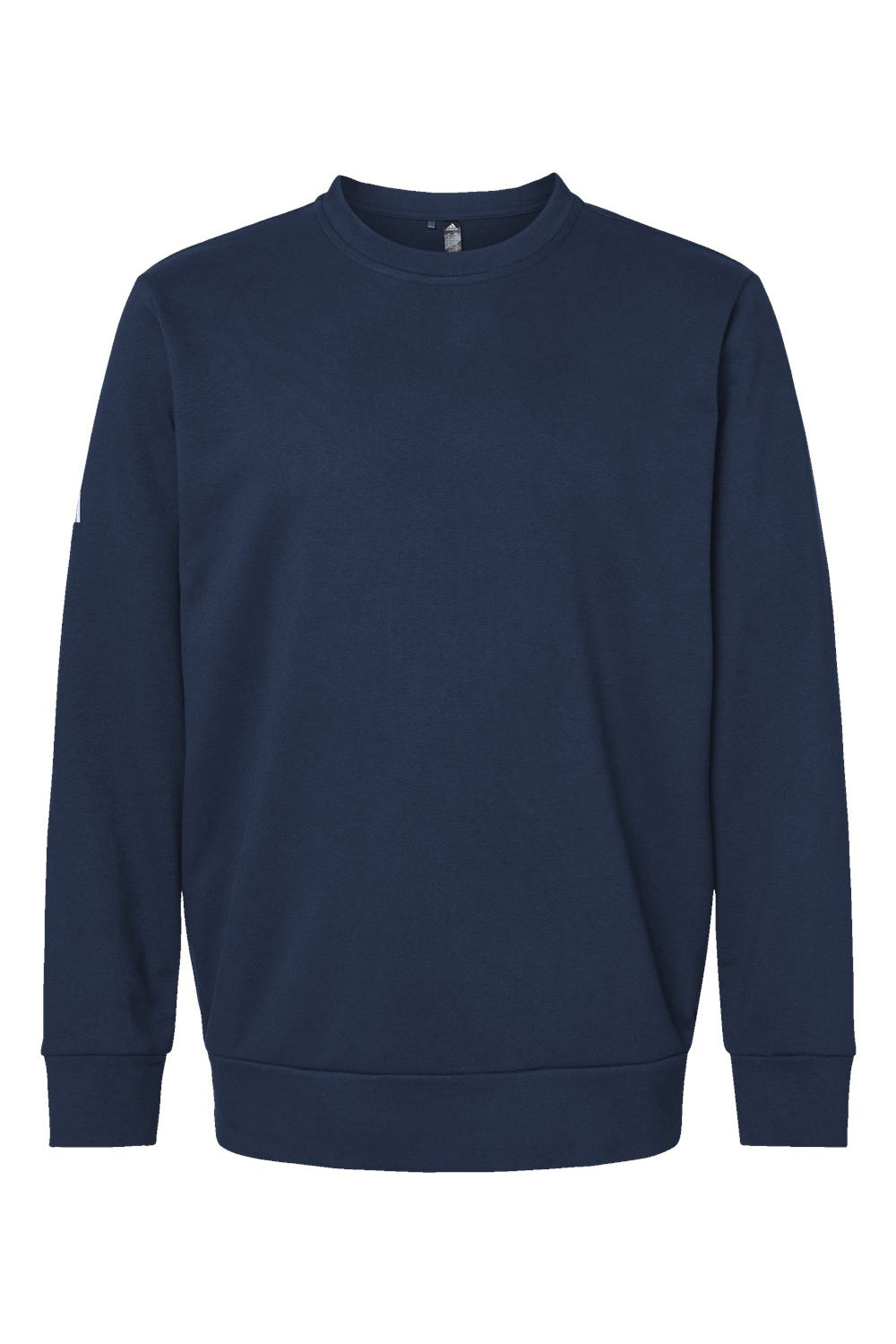 Adidas A434 Mens Fleece Crewneck Sweatshirt Collegiate Navy Blue Flat Front
