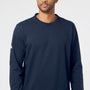Adidas Mens Fleece Crewneck Sweatshirt - Collegiate Navy Blue - NEW