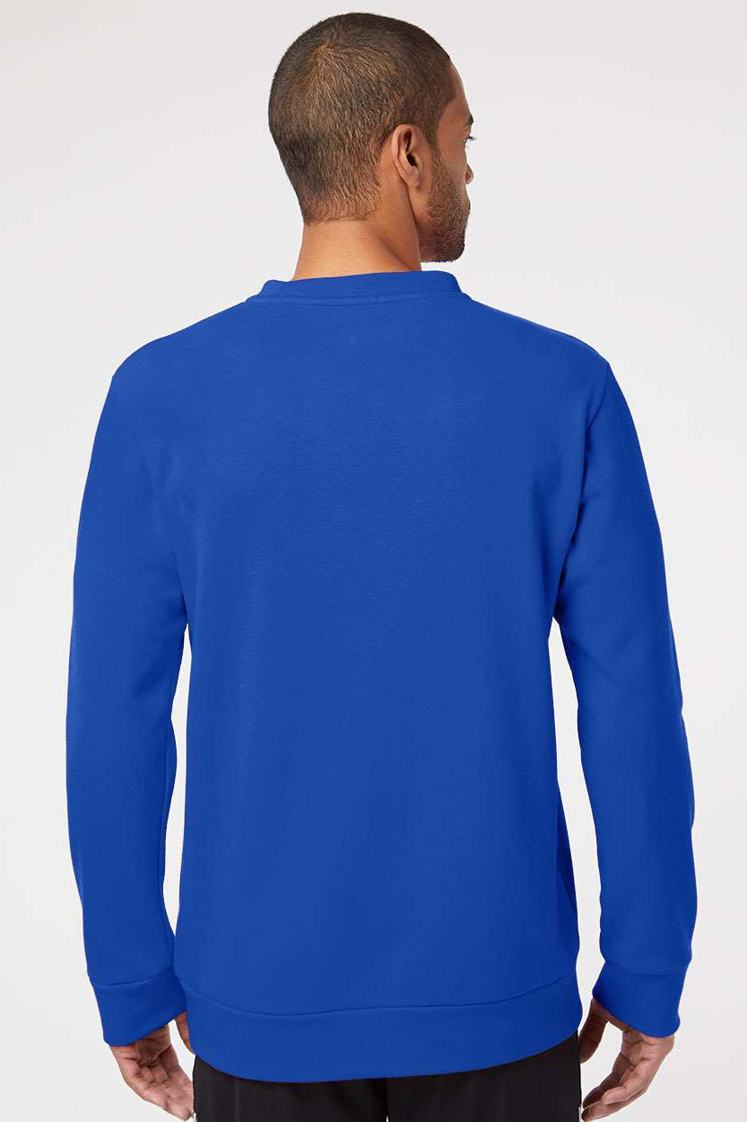 Adidas A434 Mens Fleece Crewneck Sweatshirt Collegiate Royal Blue Model Back
