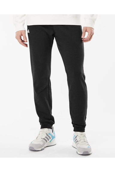 Adidas A436 Mens Fleece Jogger Sweatpants w/ Pockets Black Model Front