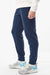 Adidas A436 Mens Fleece Jogger Sweatpants w/ Pockets Collegiate Navy Blue Model Side