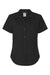 Dickies 5350 Womens Industrial Short Sleeve Button Down Shirt w/ Double Pockets Black Flat Front