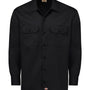 Dickies Mens Moisture Wicking Long Sleeve Button Down Work Shirt w/ Double Pockets - Black - NEW