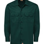 Dickies Mens Moisture Wicking Long Sleeve Button Down Work Shirt w/ Double Pockets - Hunter Green - NEW
