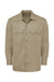 Dickies 5574 Mens Moisture Wicking Long Sleeve Button Down Work Shirt w/ Double Pockets Khaki Flat Front