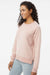 Boxercraft K01 Womens Fleece Out Crewneck Sweatshirt Blush Pink Model Side