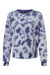 Boxercraft K01 Womens Fleece Out Crewneck Sweatshirt Navy Blue Tie-Dye Flat Front
