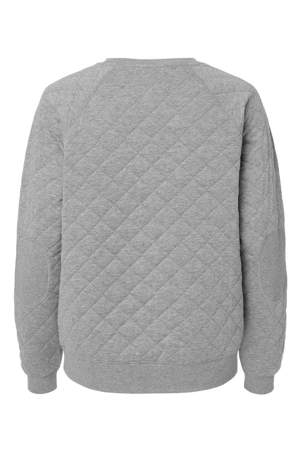 Boxercraft R08 Womens Quilted Crewneck Sweatshirt Oxford Grey Flat Back