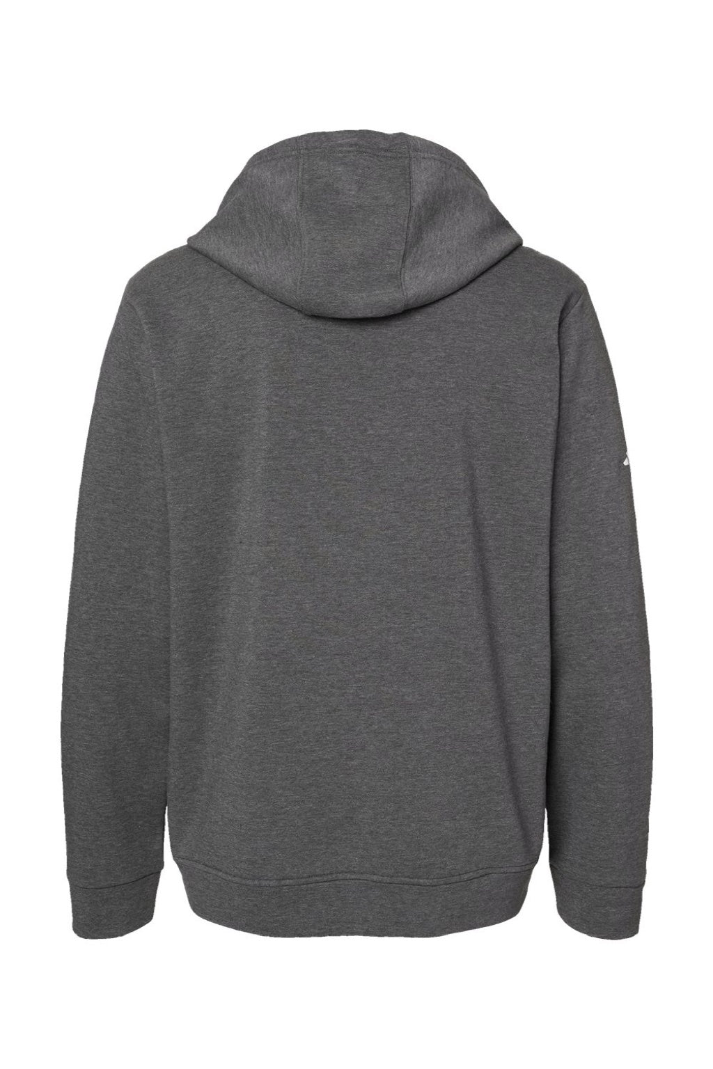 Adidas A432 Mens Fleece Hooded Sweatshirt Hoodie w/ Pouch Pocket Heather Dark Grey Flat Back